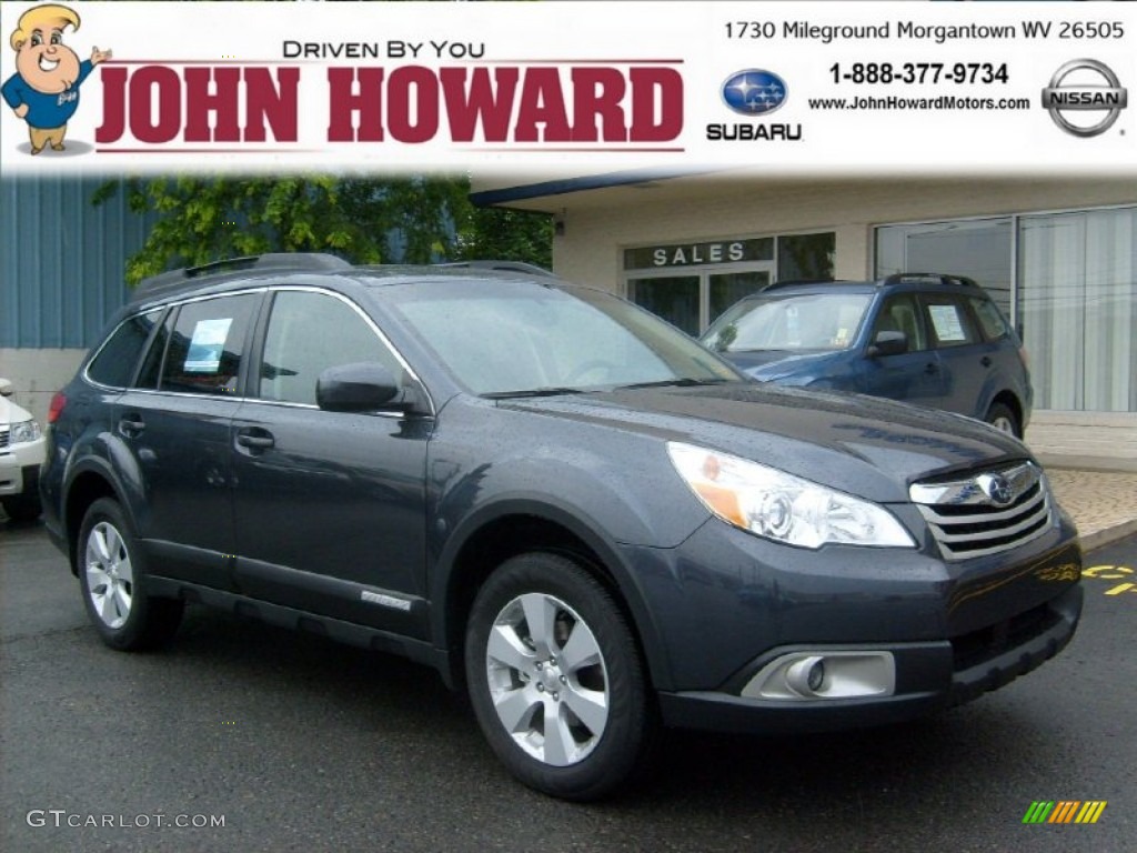 2011 Outback 2.5i Premium Wagon - Graphite Gray Metallic / Off Black photo #1