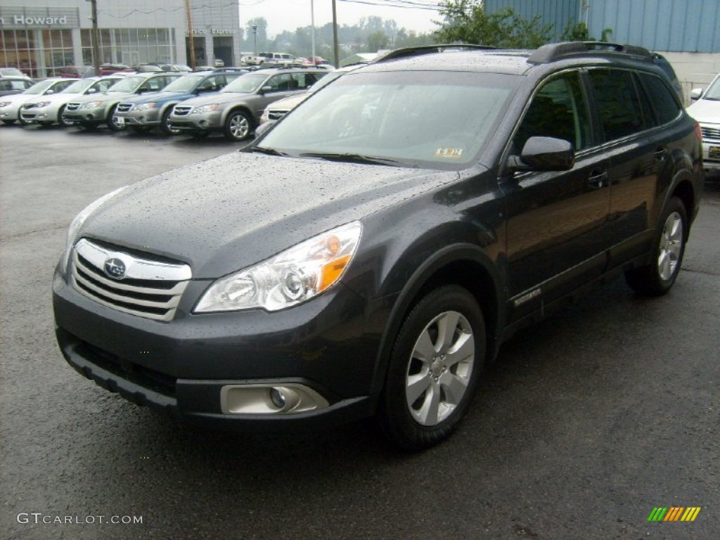 2011 Outback 2.5i Premium Wagon - Graphite Gray Metallic / Off Black photo #7