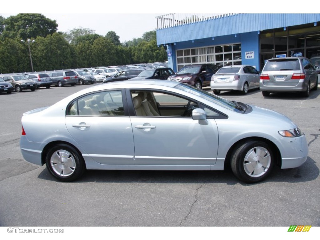 2007 Civic Hybrid Sedan - Opal Silver Blue Metallic / Ivory photo #4