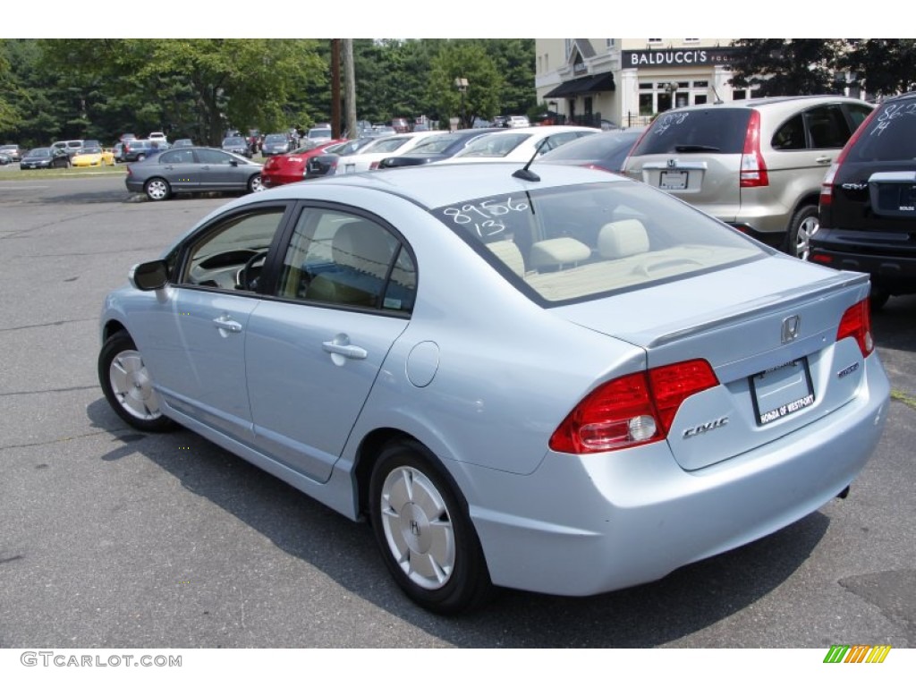 2007 Civic Hybrid Sedan - Opal Silver Blue Metallic / Ivory photo #9