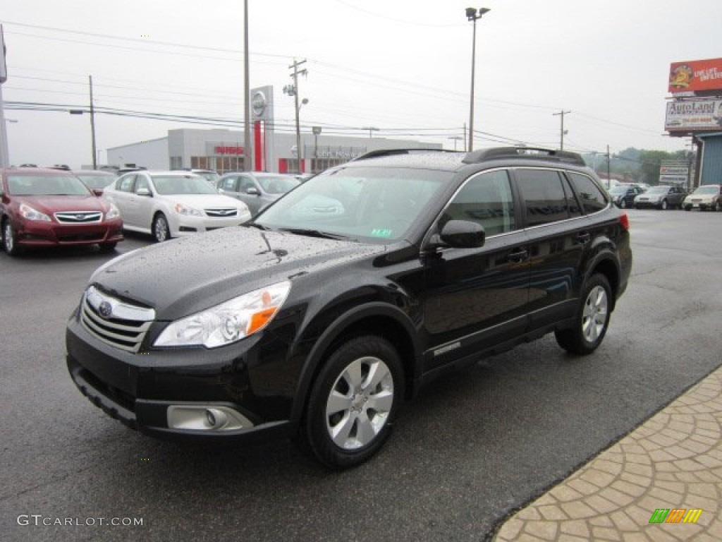 2011 Outback 2.5i Premium Wagon - Crystal Black Silica / Warm Ivory photo #7