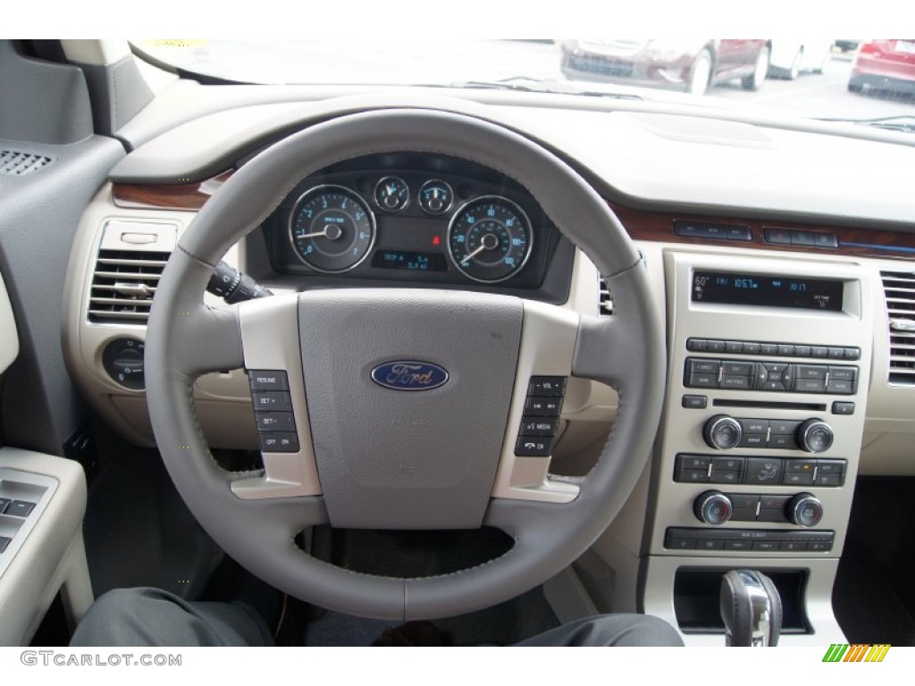 2012 Ford Flex SEL Medium Light Stone Steering Wheel Photo #51555399