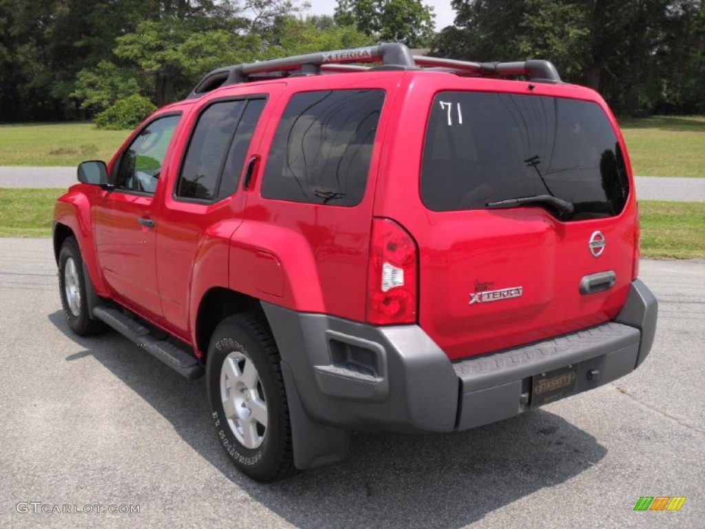 2008 Xterra S - Red Alert / Steel/Graphite photo #2