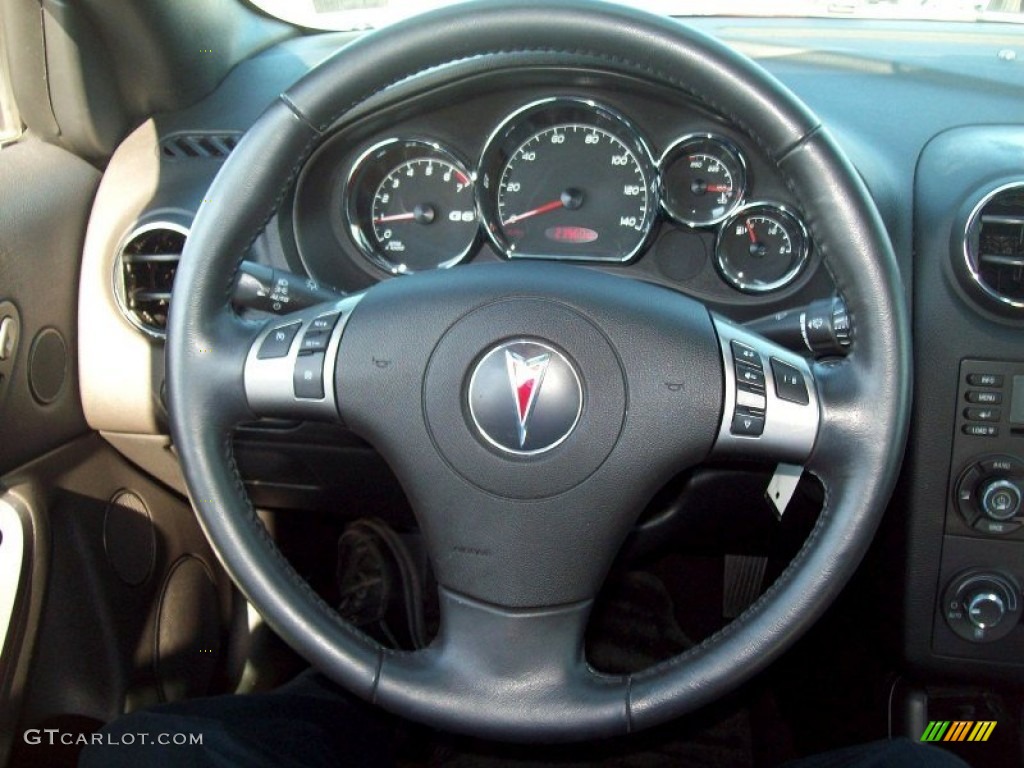 2008 Pontiac G6 GT Convertible Ebony Black Steering Wheel Photo #51557904