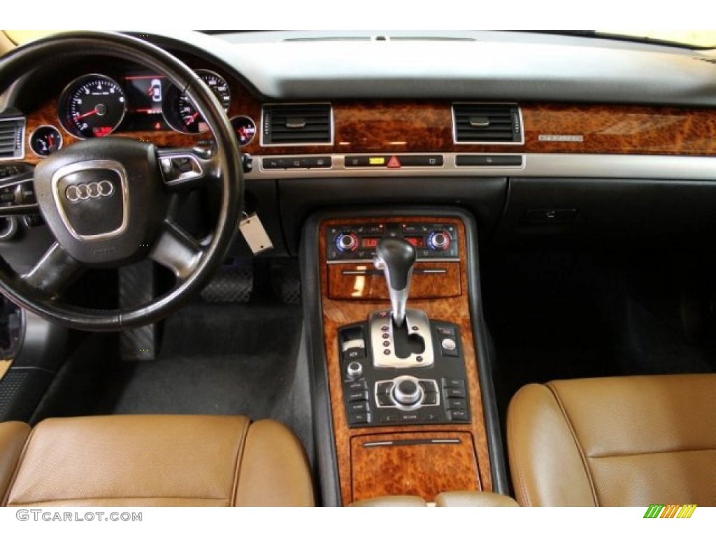 2009 Audi A8 L 4.2 quattro Amaretto/Black Valcona Leather Dashboard Photo #51558054