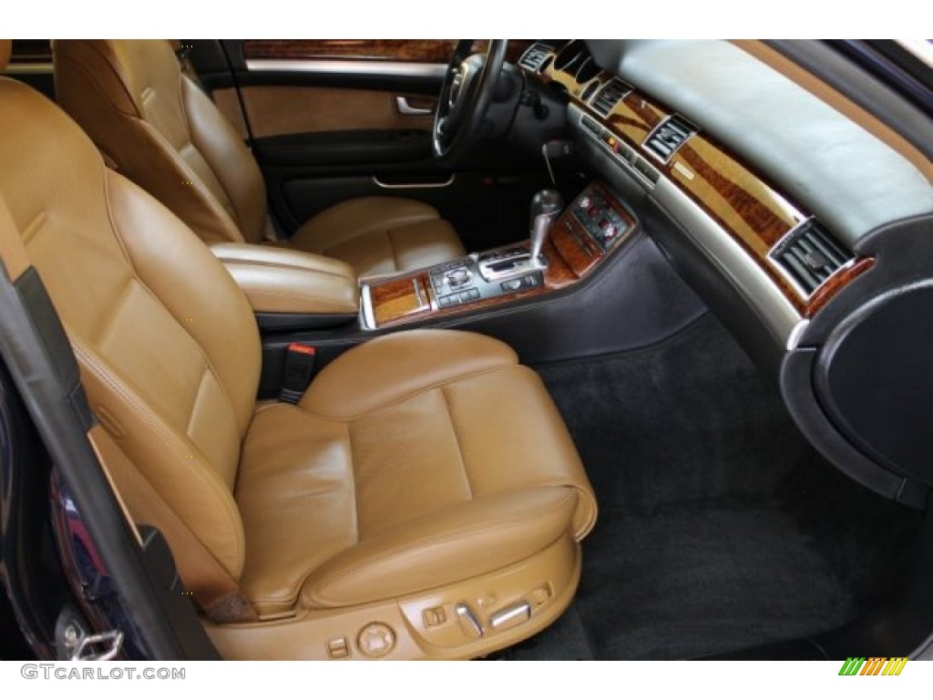 Amaretto/Black Valcona Leather Interior 2009 Audi A8 L 4.2 quattro Photo #51558213