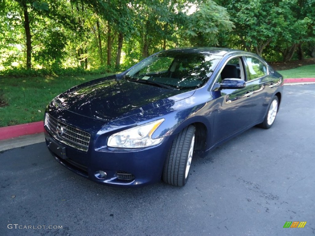 2009 Maxima 3.5 S - Navy Blue Metallic / Charcoal photo #3