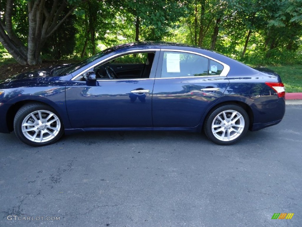 2009 Maxima 3.5 S - Navy Blue Metallic / Charcoal photo #4