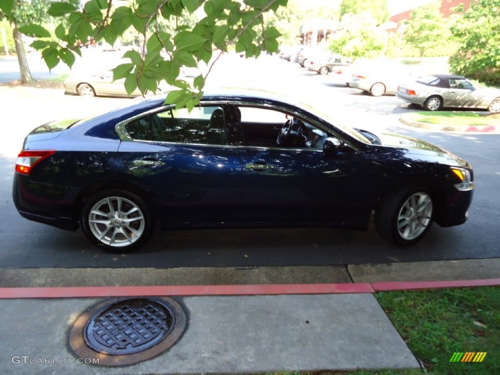 2009 Maxima 3.5 S - Navy Blue Metallic / Charcoal photo #8