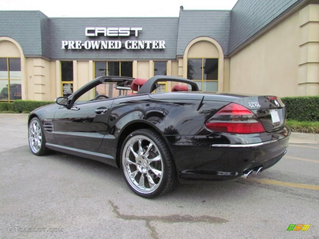 2005 SL 55 AMG Roadster - designo Mocha Black Metallic / Berry Red/Charcoal photo #5