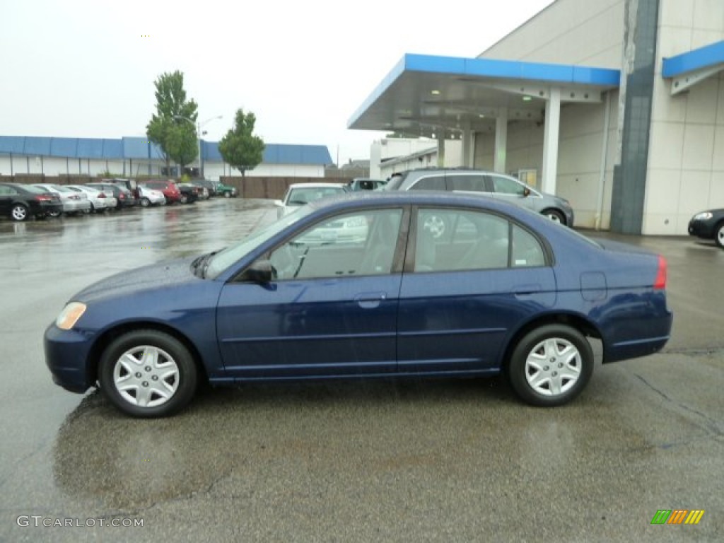 2003 Civic LX Sedan - Royal Blue / Gray photo #2
