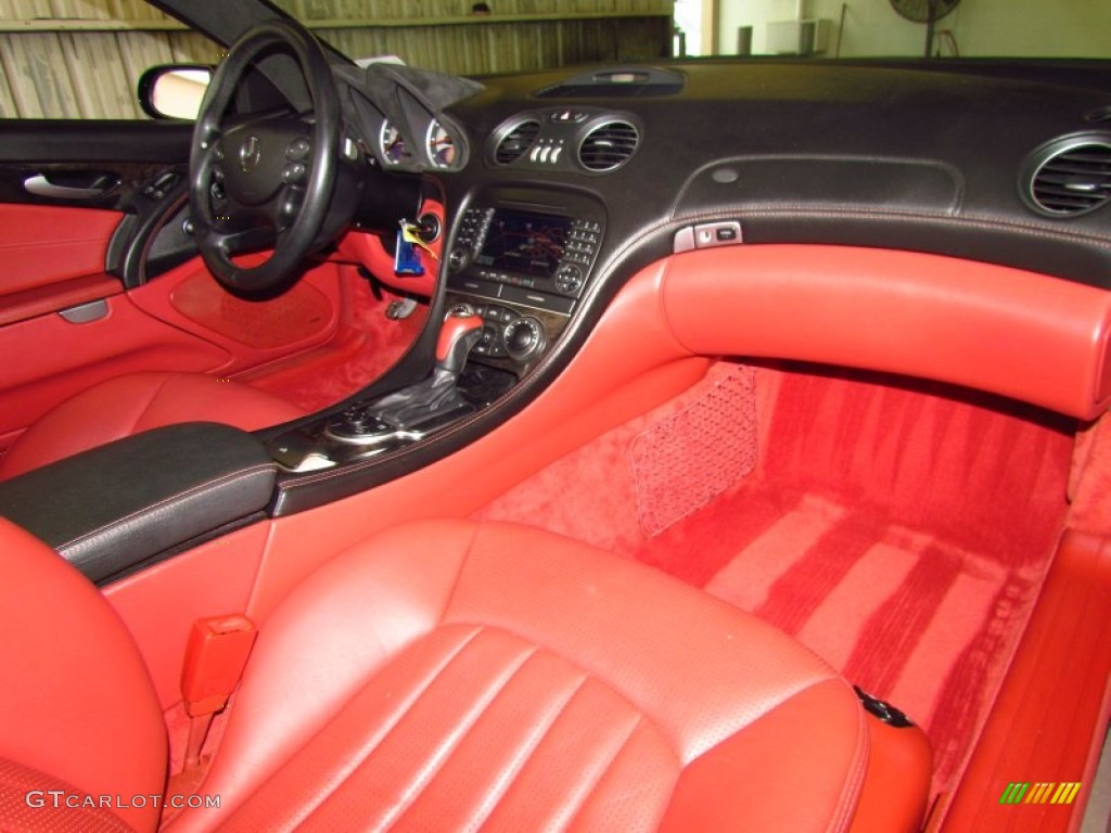 2005 Mercedes-Benz SL 55 AMG Roadster Berry Red/Charcoal Dashboard Photo #51561057