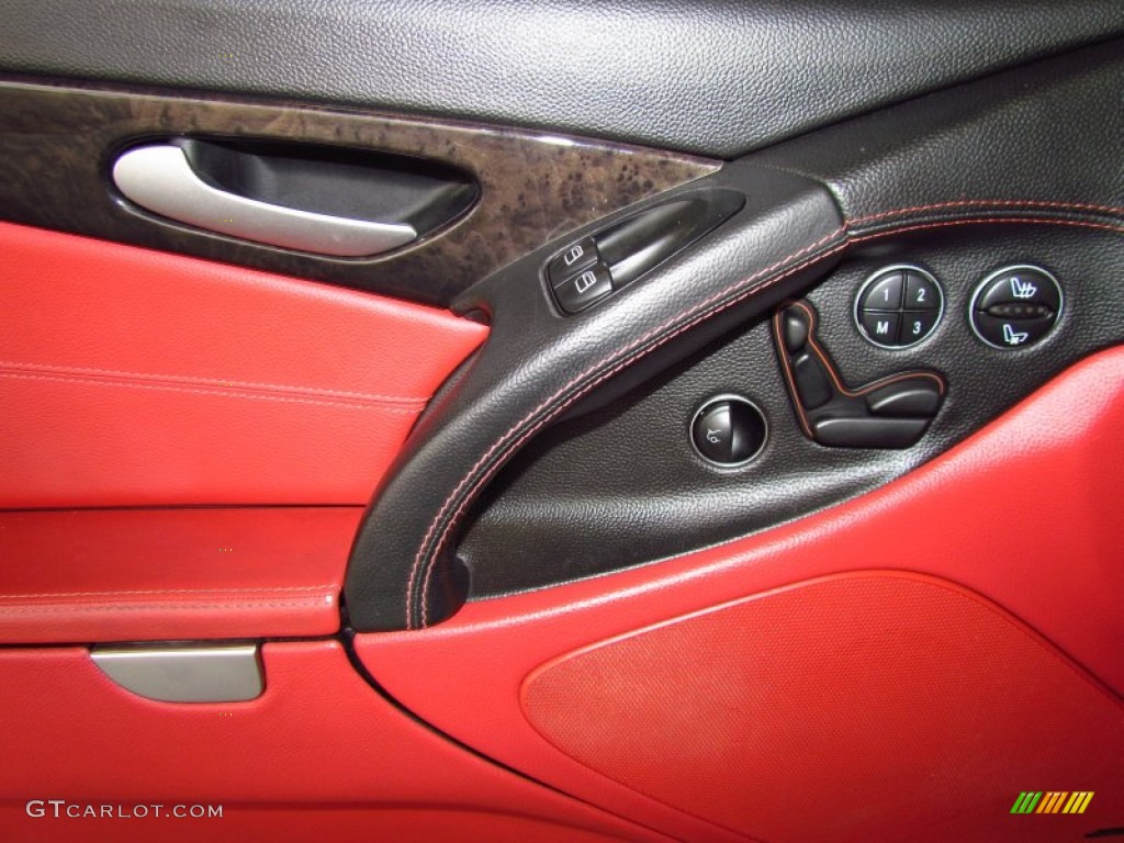 2005 Mercedes-Benz SL 55 AMG Roadster Berry Red/Charcoal Door Panel Photo #51561069
