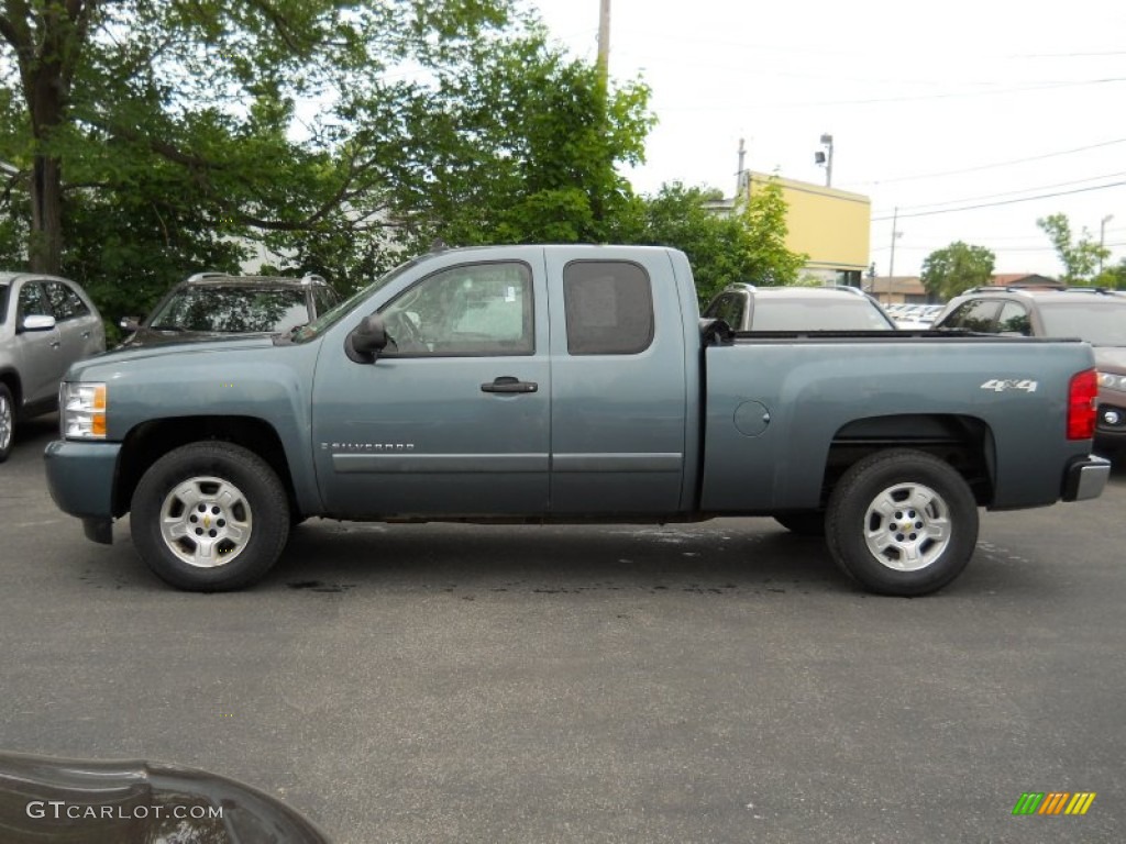 2008 Silverado 1500 LT Extended Cab 4x4 - Blue Granite Metallic / Ebony photo #12