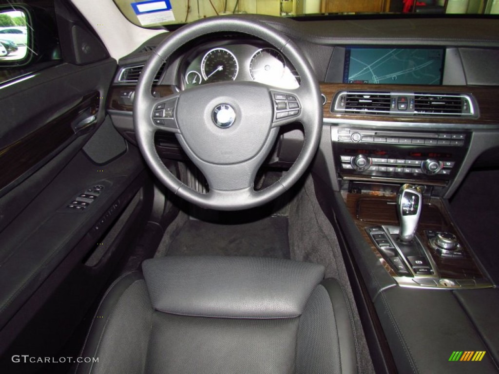 2010 BMW 7 Series 750Li Sedan Black Nappa Leather Dashboard Photo #51564567