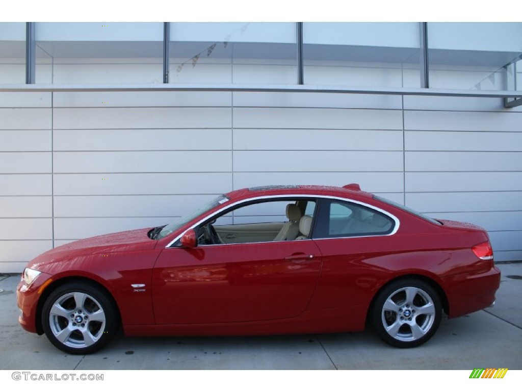 2010 3 Series 328i xDrive Coupe - Crimson Red / Cream Beige photo #3