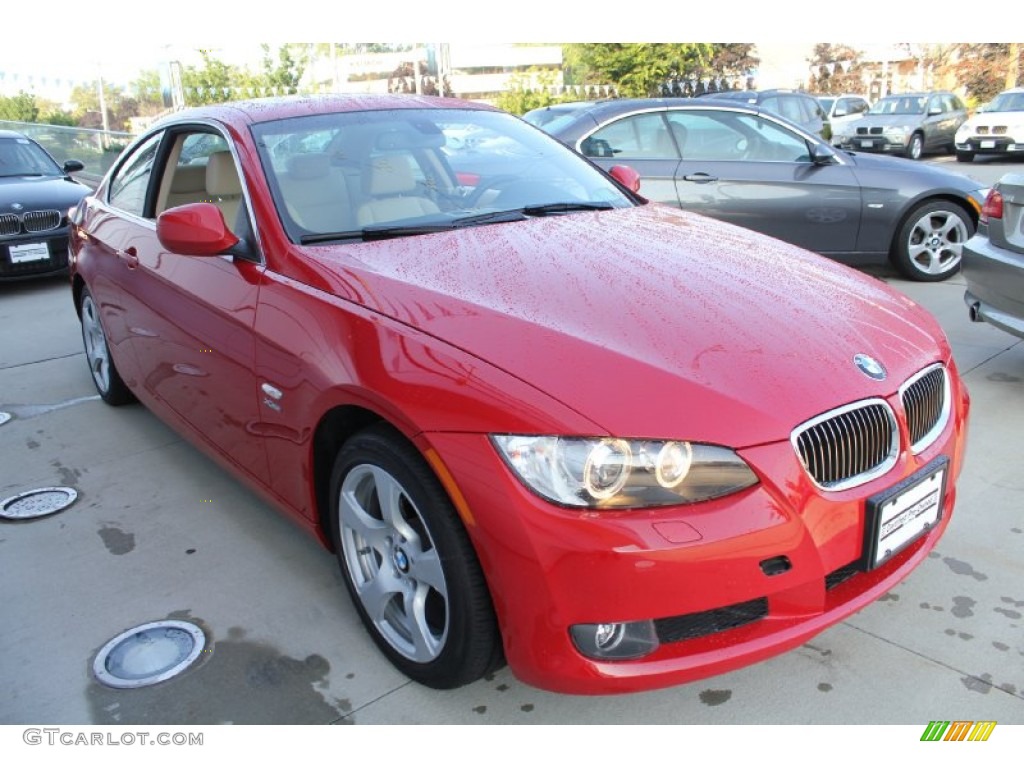 2010 3 Series 328i xDrive Coupe - Crimson Red / Cream Beige photo #7