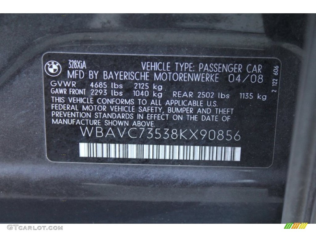 2008 3 Series 328xi Sedan - Sparkling Graphite Metallic / Black photo #18