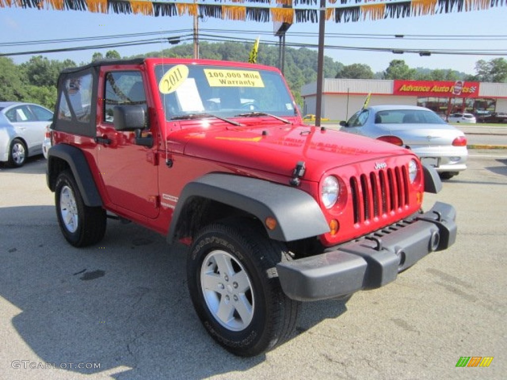 2011 Wrangler Sport S 4x4 - Flame Red / Black photo #7