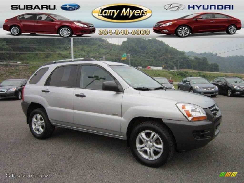 2007 Sportage LX V6 4WD - Satin Silver / Black photo #1