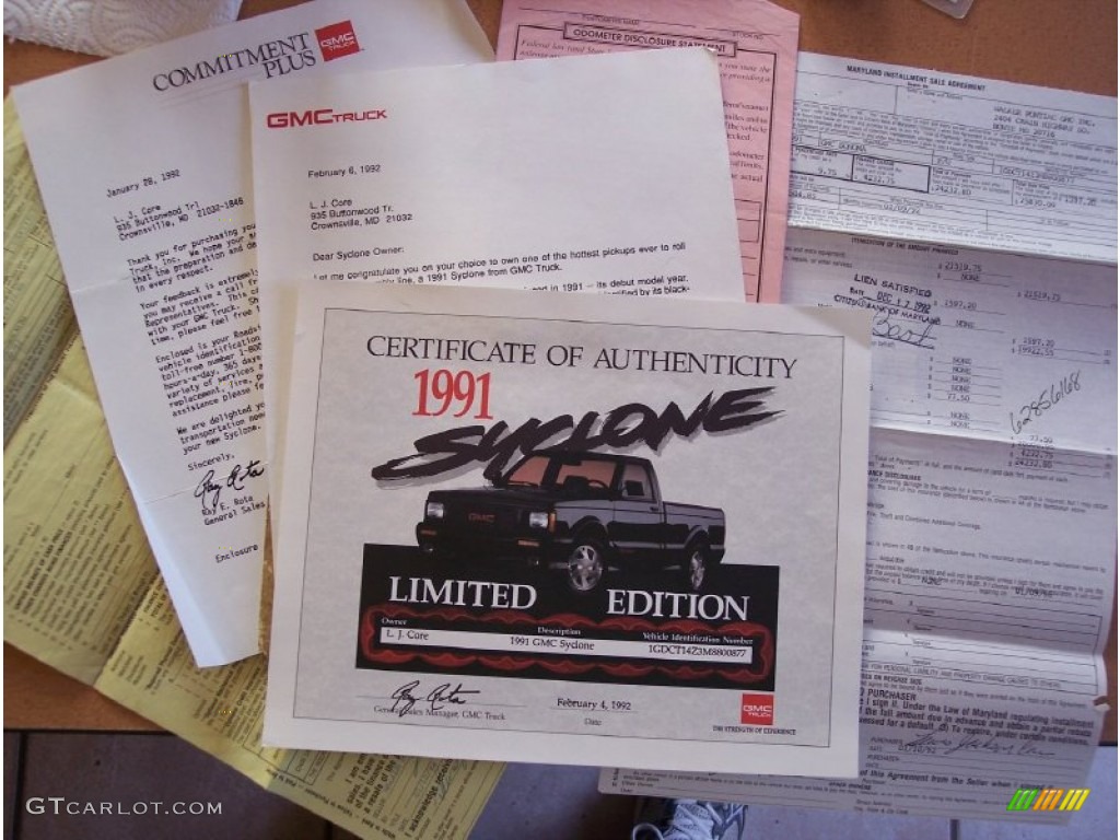 1991 GMC Syclone Standard Syclone Model Books/Manuals Photo #51580774