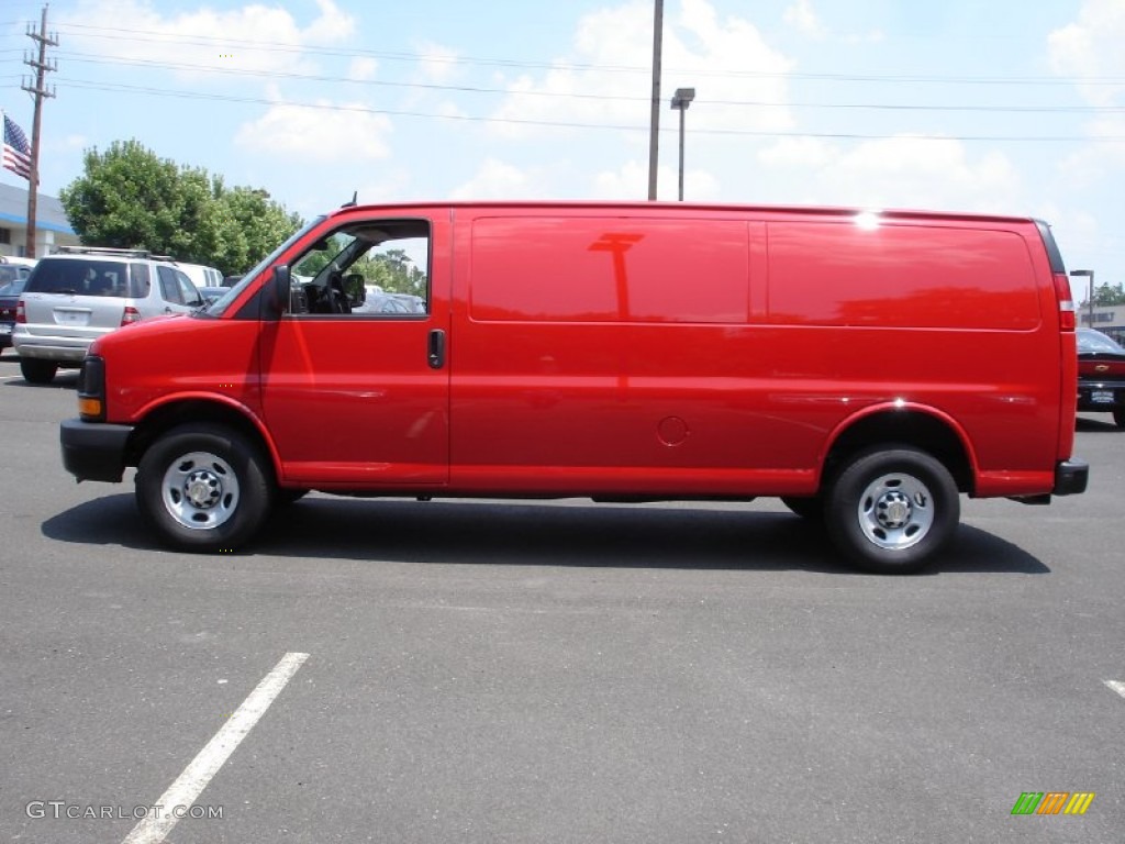 Victory Red 2011 Chevrolet Express 3500 Cargo Van Exterior Photo #51581038