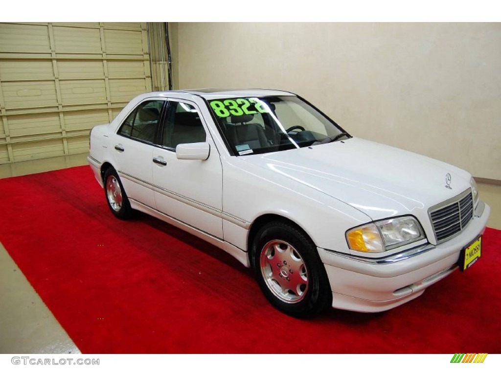 1999 C 230 Kompressor Sedan - Glacier White / Grey photo #1