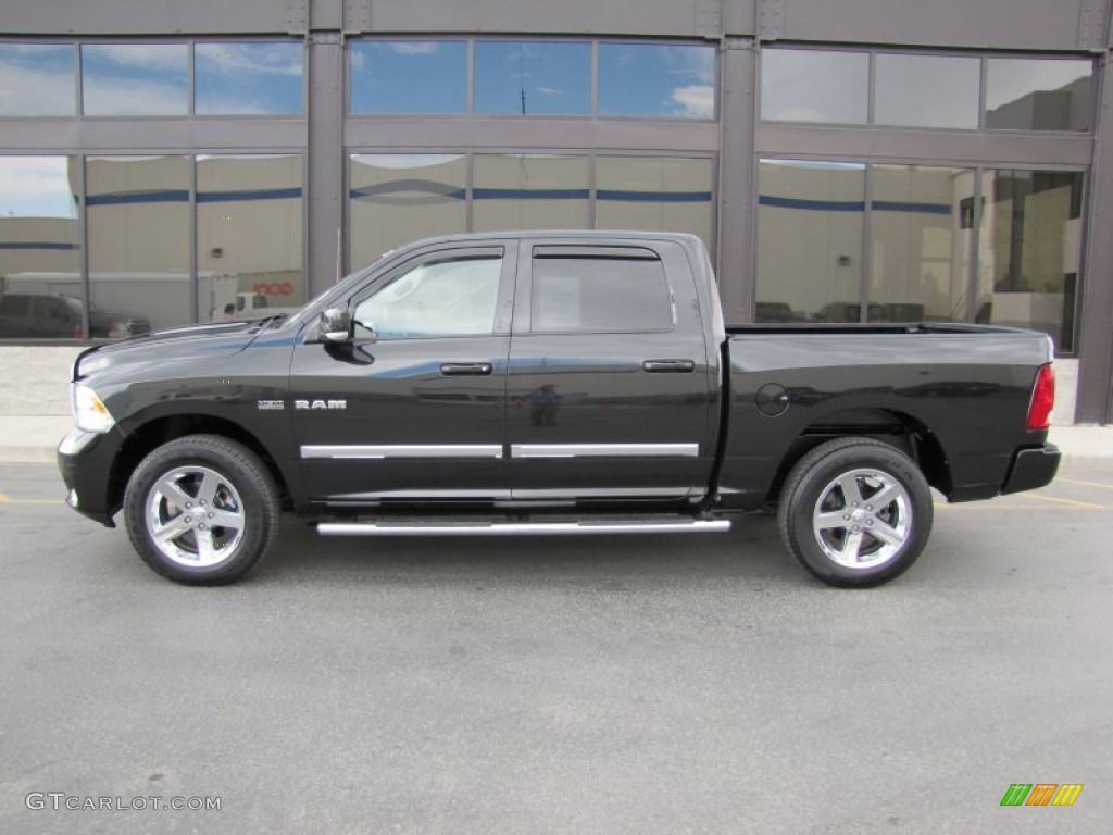 2009 Ram 1500 Sport Crew Cab 4x4 - Brilliant Black Crystal Pearl / Dark Slate Gray photo #2