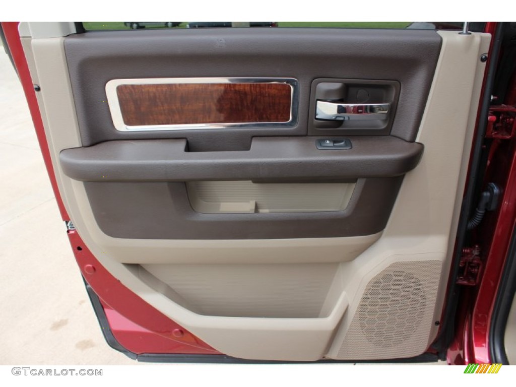 2011 Dodge Ram 3500 HD Laramie Mega Cab 4x4 Dually Light Pebble Beige/Bark Brown Door Panel Photo #51584785