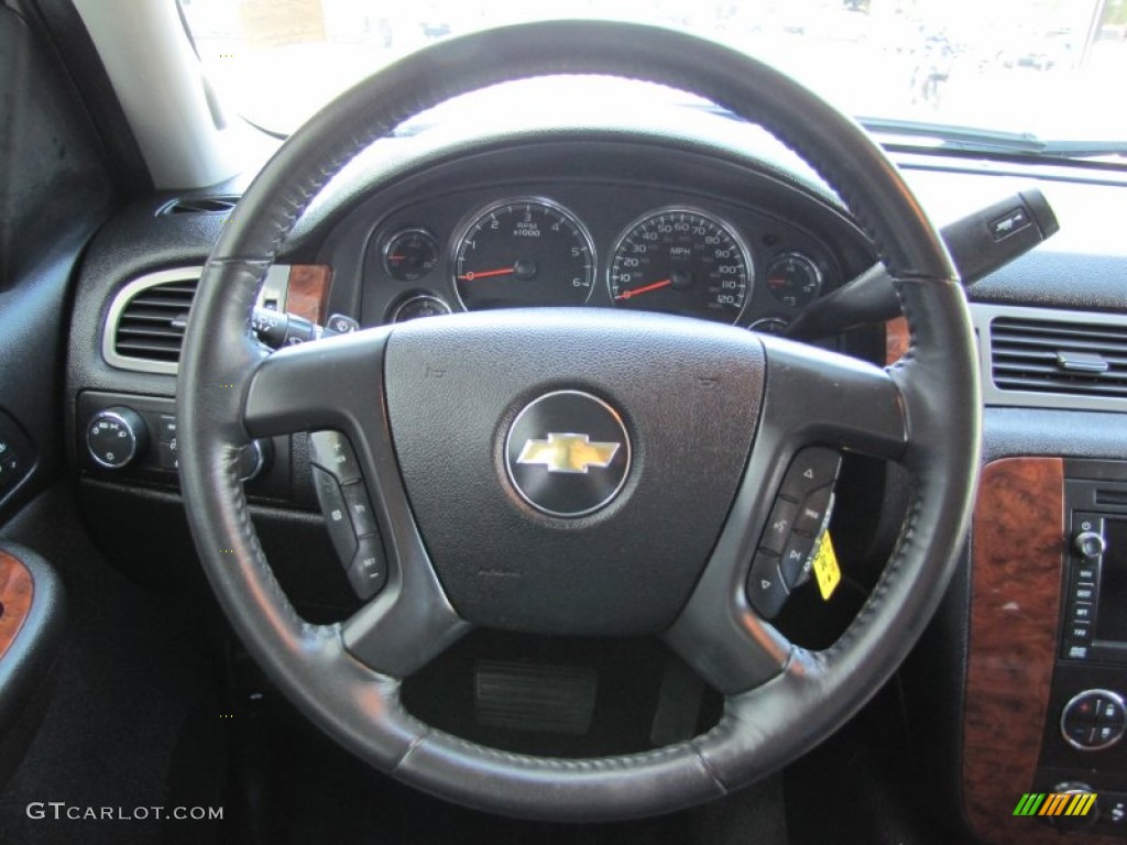 2008 Chevrolet Suburban 1500 LTZ 4x4 Ebony Steering Wheel Photo #51585916