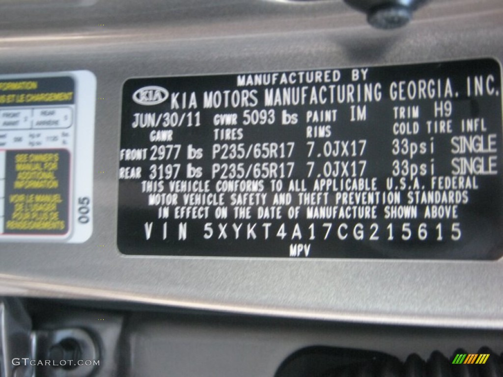 2012 Sorento LX - Titanium Silver / Gray photo #24