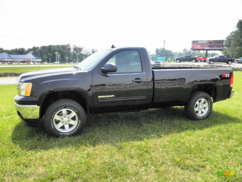 Onyx Black 2011 GMC Sierra 1500 SLE Regular Cab 4x4 Exterior Photo #51599251