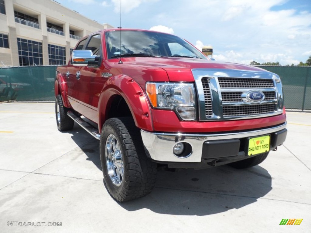 Red Candy Metallic 2010 Ford F150 Lariat SuperCrew 4x4 Exterior Photo #51599794