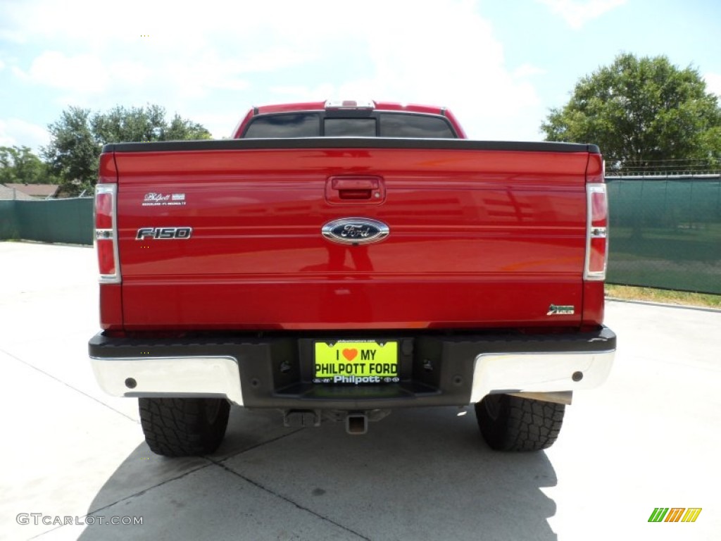 2010 F150 Lariat SuperCrew 4x4 - Red Candy Metallic / Tan photo #4