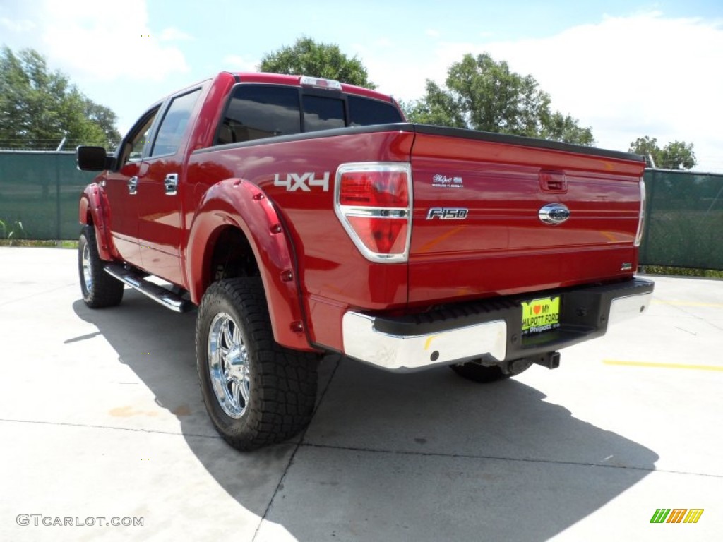 2010 F150 Lariat SuperCrew 4x4 - Red Candy Metallic / Tan photo #5