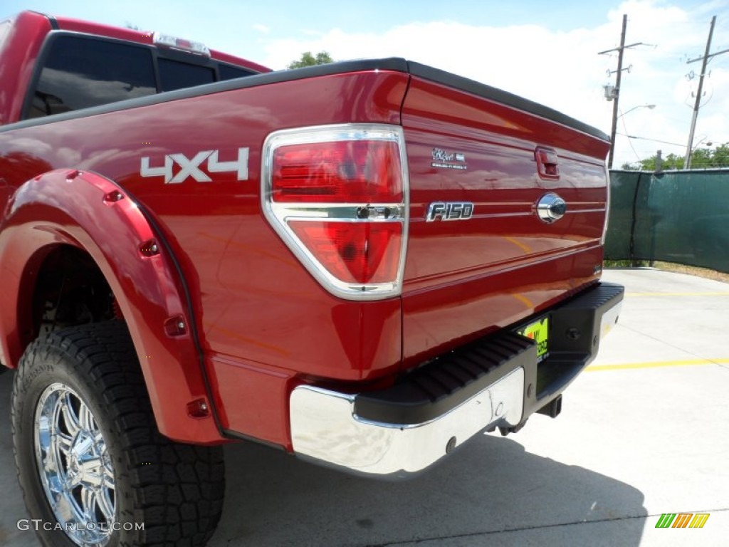 2010 F150 Lariat SuperCrew 4x4 - Red Candy Metallic / Tan photo #29