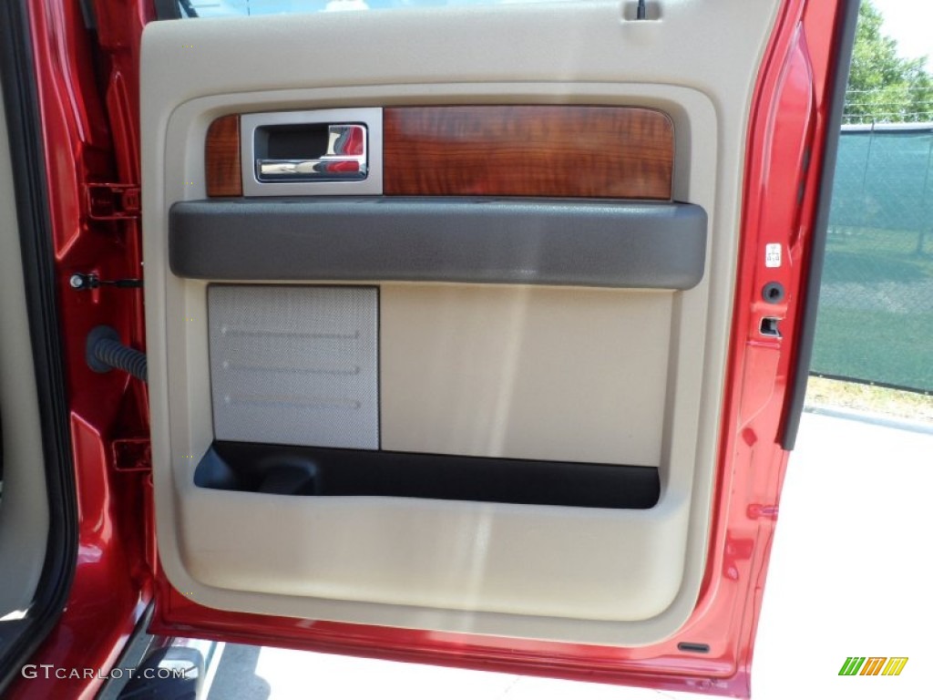 2010 F150 Lariat SuperCrew 4x4 - Red Candy Metallic / Tan photo #38