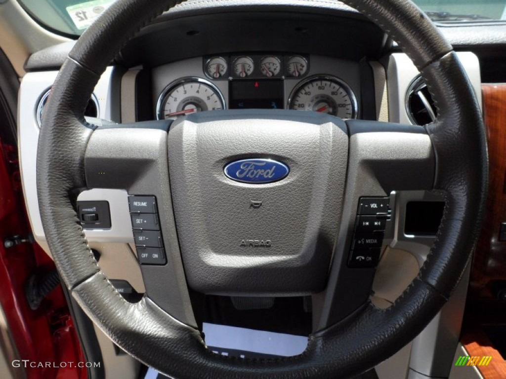 2010 F150 Lariat SuperCrew 4x4 - Red Candy Metallic / Tan photo #55