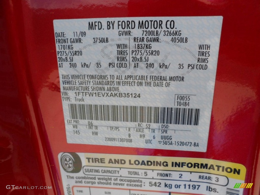 2010 F150 Lariat SuperCrew 4x4 - Red Candy Metallic / Tan photo #59