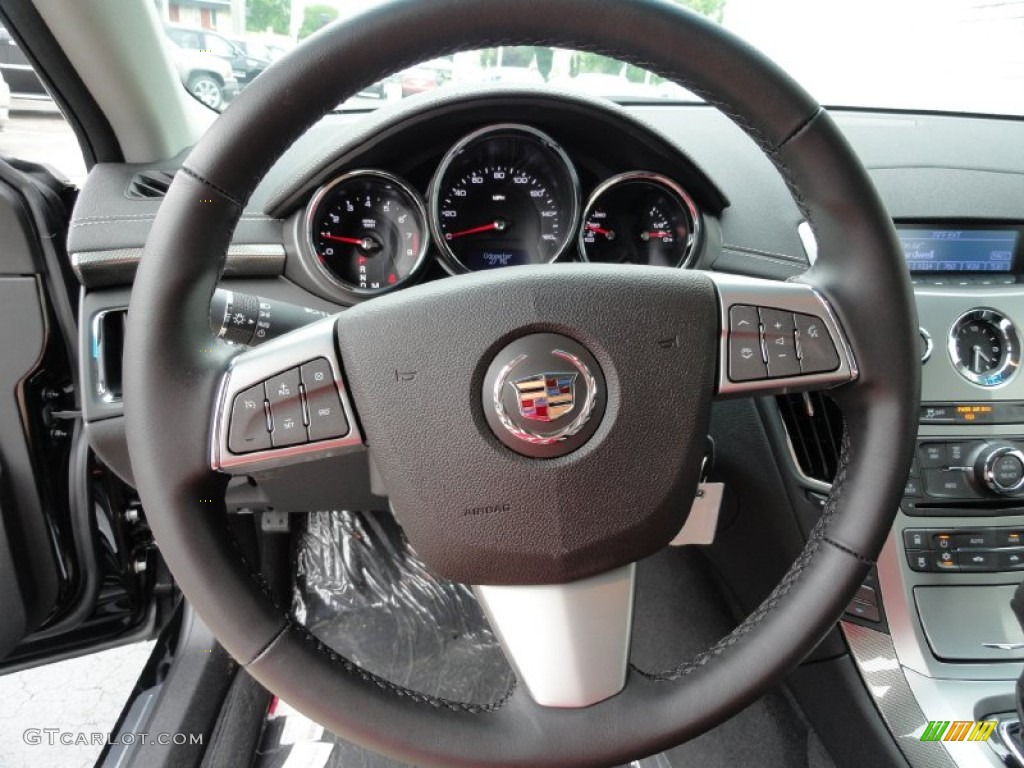 2011 Cadillac CTS 4 3.0 AWD Sedan Ebony Steering Wheel Photo #51600877
