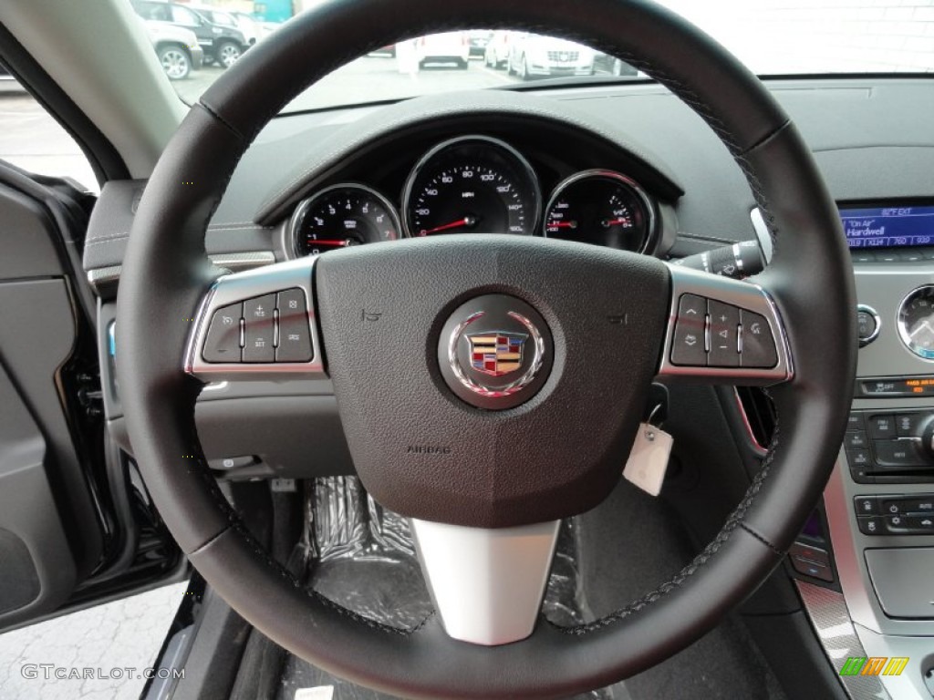 2011 Cadillac CTS 4 3.0 AWD Sedan Ebony Steering Wheel Photo #51601162