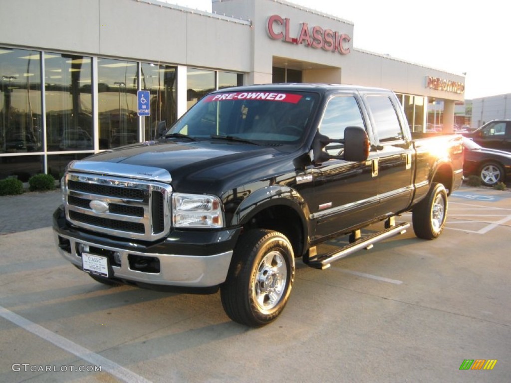 2005 F250 Super Duty Lariat Crew Cab 4x4 - Black / Medium Flint photo #1