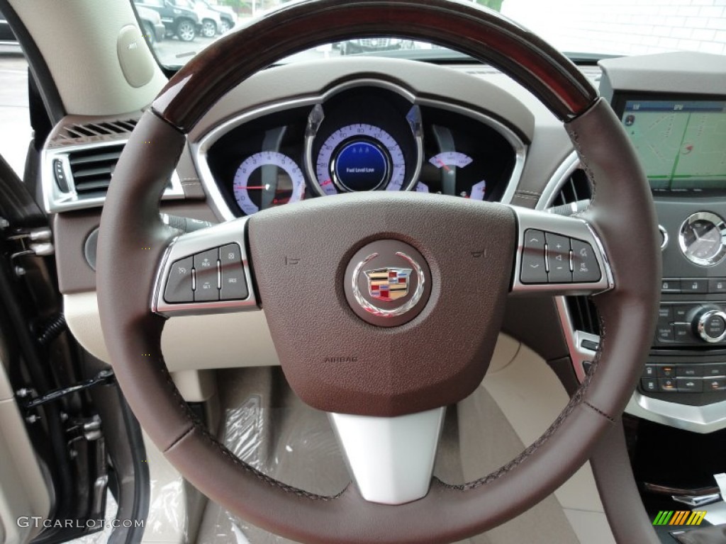 2011 Cadillac SRX 4 V6 AWD Shale/Brownstone Steering Wheel Photo #51601810