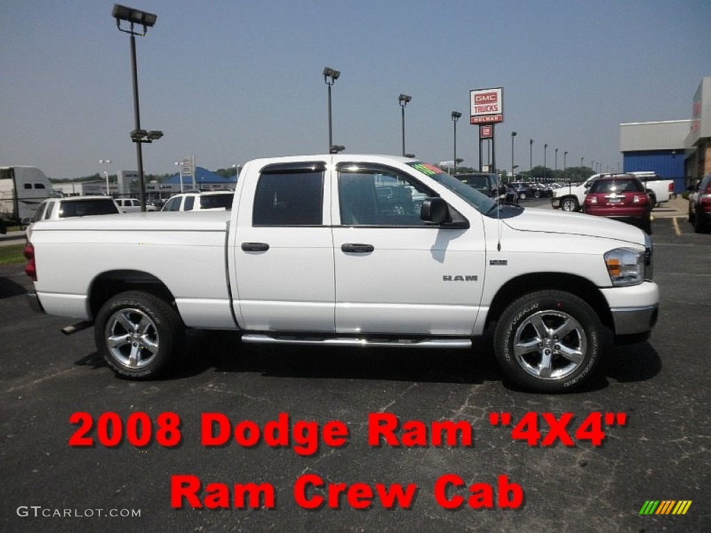 2008 Ram 1500 Laramie Quad Cab 4x4 - Bright White / Medium Slate Gray photo #1