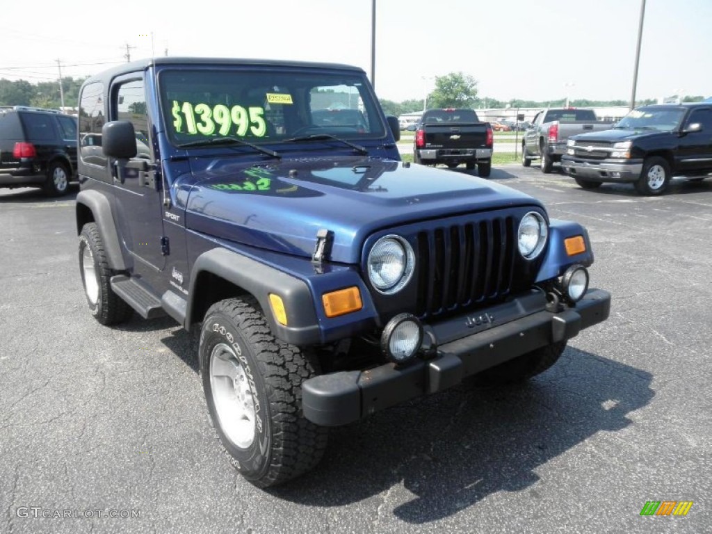 2003 Wrangler Sport 4x4 - Patriot Blue / Dark Slate Gray photo #2