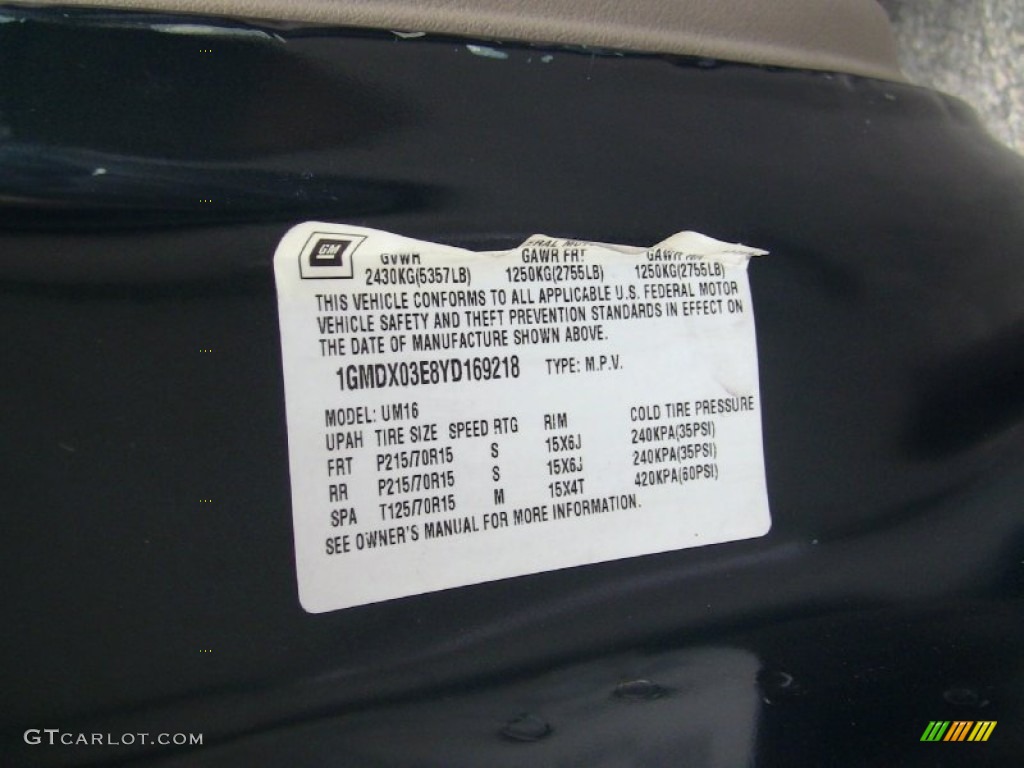 2000 Montana  - Blue-Black Metallic / Taupe photo #27