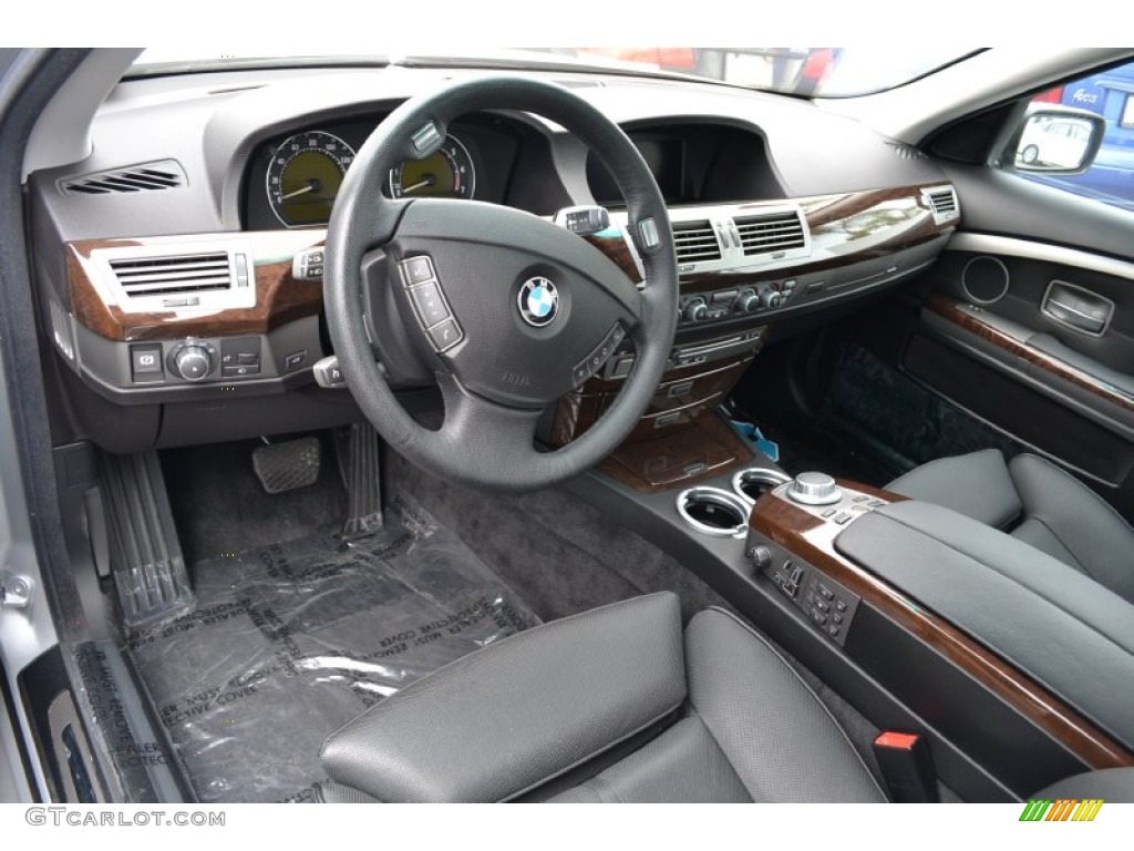 Black Interior 2008 BMW 7 Series 750i Sedan Photo #51610393