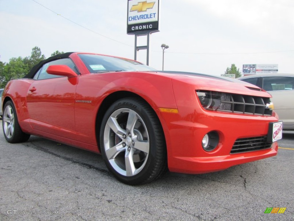 2011 Camaro SS/RS Convertible - Inferno Orange Metallic / Inferno Orange/Black photo #1