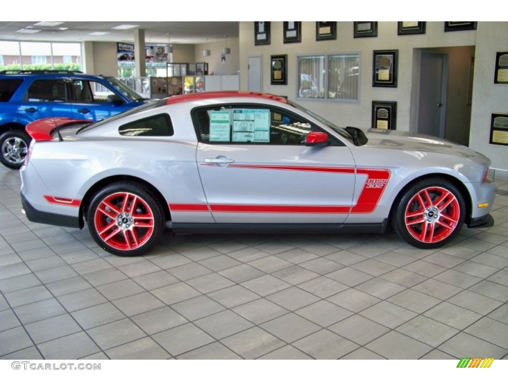 Ingot Silver Metallic/Race Red 2012 Ford Mustang Boss 302 Laguna Seca Exterior Photo #51614305