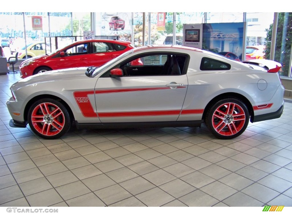 Ingot Silver Metallic/Race Red 2012 Ford Mustang Boss 302 Laguna Seca Exterior Photo #51614377